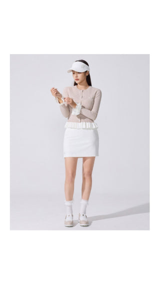 Ruffle Rib Cardigan (Beige)