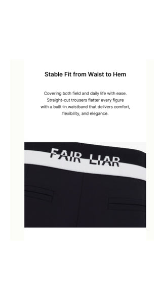 Back Band Straight Fit Pants (Black)