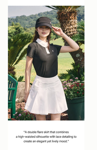 Lace Double Flare Skirt (White)