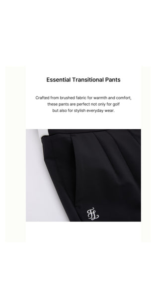 Back Band Straight Fit Pants (Black)