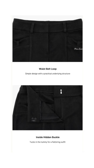 Ribbon Pocket Bootscut Pants (Black)