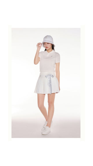 Pearl Point Short Sleeve Knit (White)