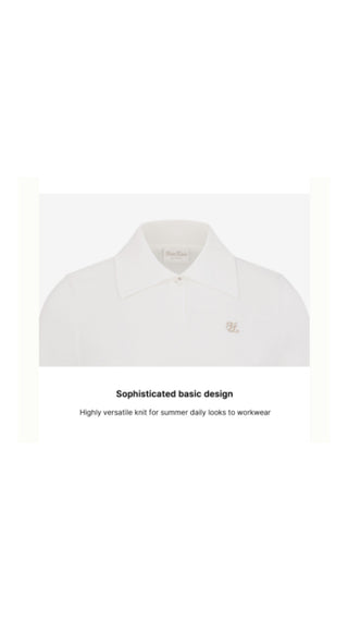 Pearl Point Short Sleeve Knit (White)