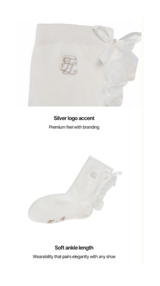 Tulle Frill Ankle Socks (White)