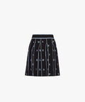 FAIRLIAR Pleated Jacquard Knit Skirt - Black