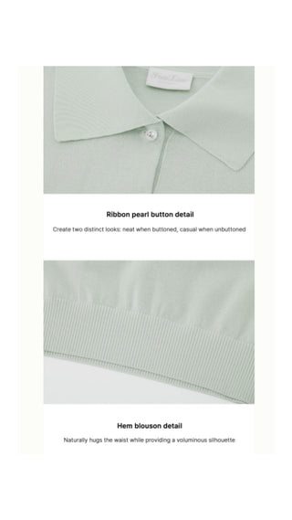 Pearl Point Short Sleeve Knit (Mint)