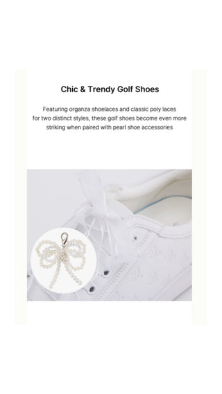 Organza Shoe Lace Logo Sneakers (White)