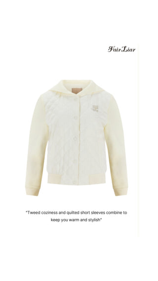 Tweed Quilted Jumper (Ivory)