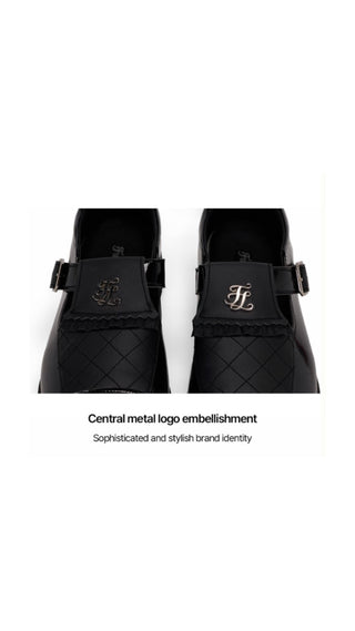 Quilted Buckle Loafers (Black)