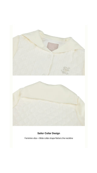 Tweed Quilted Jumper (Ivory)