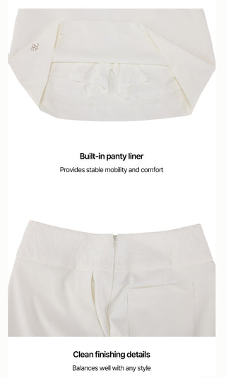 Lace H-line skirt (White)