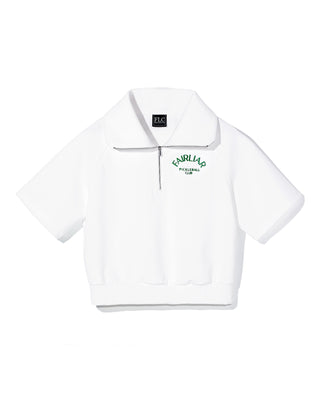 [Fair Liar Club] HEART LOGO HALF ZIP PULLOVER - White