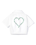 [Fair Liar Club] HEART LOGO HALF ZIP PULLOVER - White