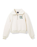 [Fair Liar Club] UNISEX PALM TREE HALF ZIP PULLOVER - Cream