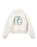 [Fair Liar Club] UNISEX PALM TREE HALF ZIP PULLOVER - Cream