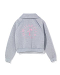 [Fair Liar Club] UNISEX PALM TREE HALF ZIP PULLOVER - Melange Grey