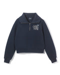[Fair Liar Club] UNISEX PALM TREE HALF ZIP PULLOVER - Navy