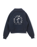 [Fair Liar Club] UNISEX PALM TREE HALF ZIP PULLOVER - Navy
