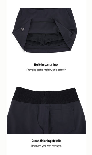 Lace H-line skirt (Black)