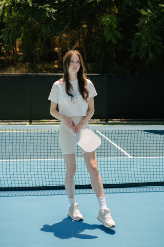 [FLC] PICKLEBALL CROPPED T-SHIRT (Melange Grey)