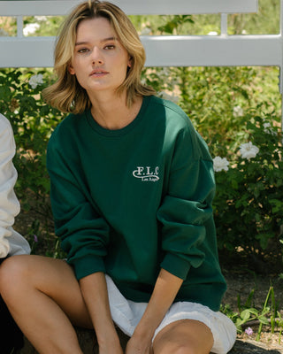 [Fair Liar Club] UNISEX FLC ESSENTIAL CREWNECK SWEATSHIRTS - Dark Green