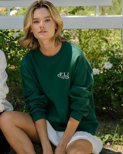 [Fair Liar Club] UNISEX FLC ESSENTIAL CREWNECK SWEATSHIRTS - Dark Green