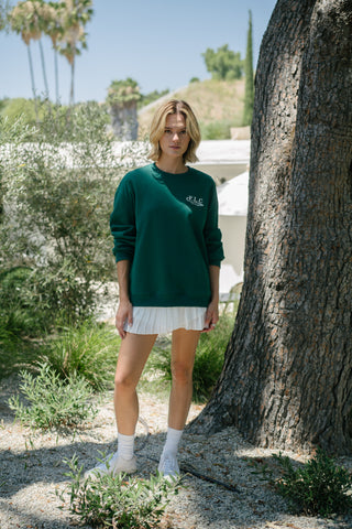 [Fair Liar Club] UNISEX FLC ESSENTIAL CREWNECK SWEATSHIRTS - Dark Green