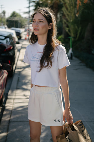 [FLC] FAIRLIAR CLUB CROPPED T-SHIRT (White)