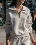 [Fair Liar Club] FLC HALF ZIP SIGNATURE PULLOVER - Cream