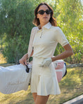 lettering jacquard t-shirt - Cream