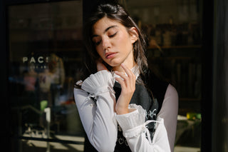 Flower Jacquard Knit Vest - Black
