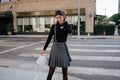 High waist overall pleated skirt - Black