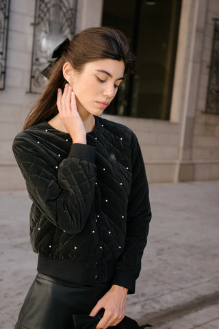 Pearl quilted jumper - Black