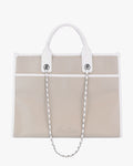 Pearl logo Boston bag -Beige