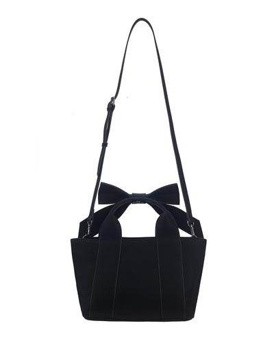 Big ribbon handle tote bag - Black