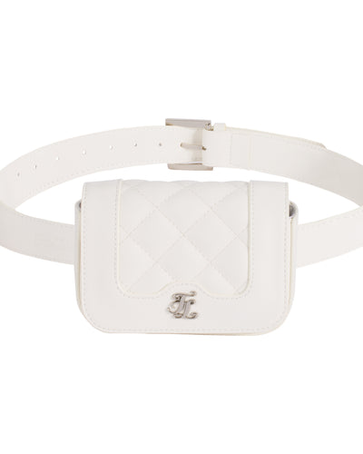 Quilted Point 2-Way Ribbon Bag - Ivory