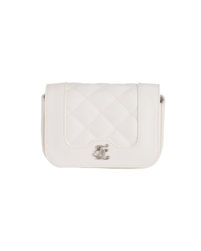 Quilted Point 2-Way Ribbon Bag - Ivory