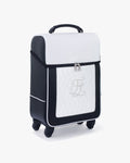 Pearl Herringbone Luggage Bag - White