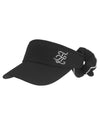 Crystal Scrunch Wide Visor - Black