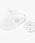 Crystal Scrunch Wide Visor - Ivory