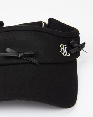 Fair Liar Leather Ribbon Visor - Black