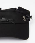 Fair Liar Leather Ribbon Visor - Black