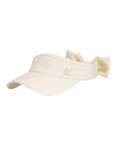 Detachable back ribbon visor - Cream