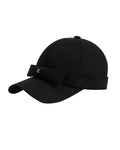 Petite Front Ribbon Point Cap- Black