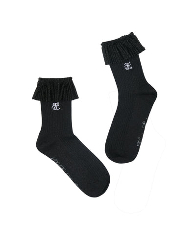 FL pleated ankle socks - Black