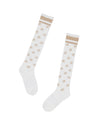 FL logo pattern knee socks - White