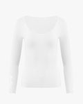 Raglan Deep Round Neck Cooling T-Shirt - White