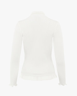 Lace Collar Liv Knit Top (White)