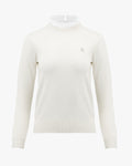 Pleats Detachable Point Neck Sweater - White