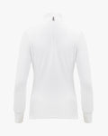Half High-neck ruffle T-shirt - White